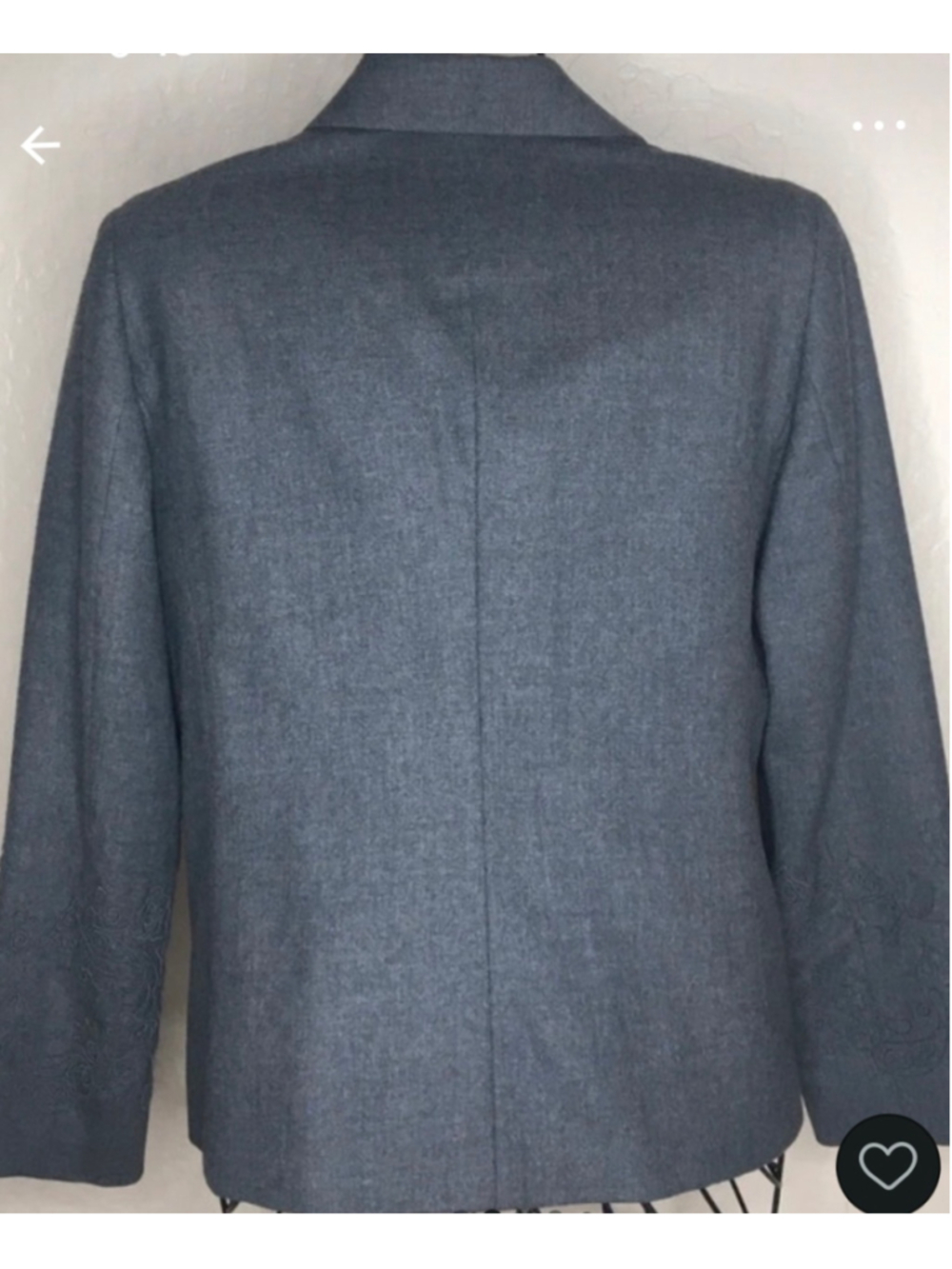 Pendleton Women’s Size 10 100% Wool Embroidered Blazer Gray Size 10 - Medium - Picture 3 of 14